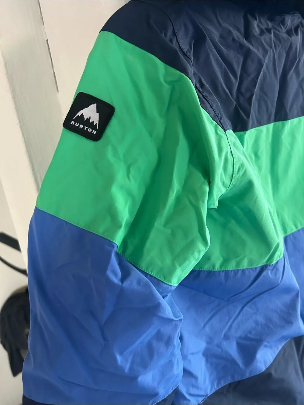Burton Kids Colorblock Puffer Jacket in Navy, Green & Blue